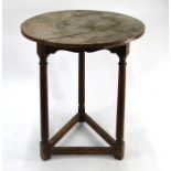 A George III and later oak cricket table