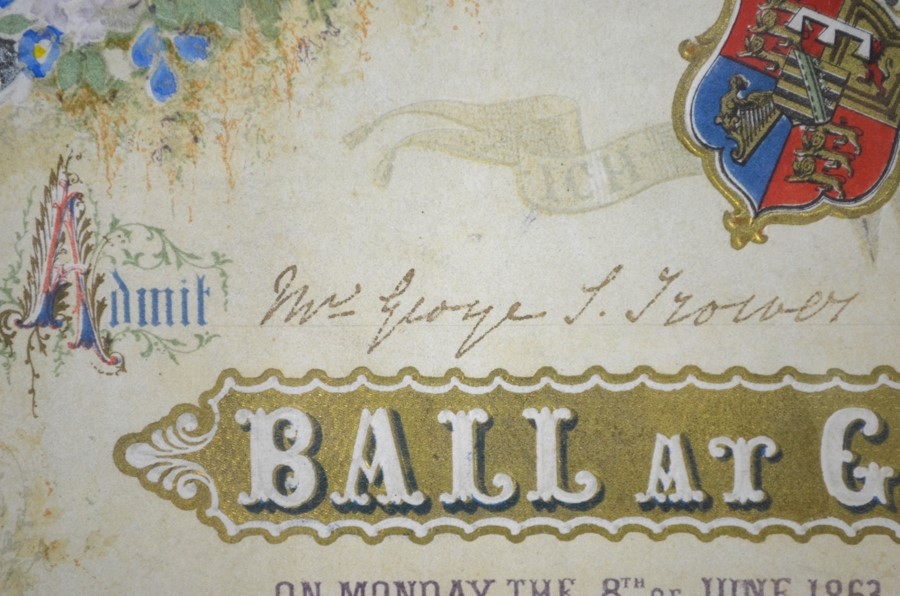 Victorian framed invitation to a ball at Guildhall, London - Image 4 of 5