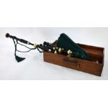 A vintage set of bagpipes stamped for J Robertson of Edinburgh