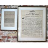 A framed Victorian Royal Proclamation