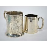 Two Christening mugs