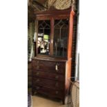 A 19th century mahogany secretaire bookcase