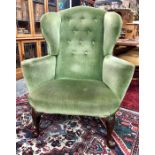 A 19th century wing armchair