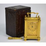 A Victorian gilt metal mignon miniature carriage clock