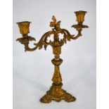 A 19th century rococo style ormolu candelabra
