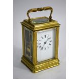 A late 19th/early 20th century brass carriage clock