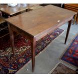 A 19th century mahogany hall table with frieze drawer, raise don tapering square supports