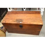 A camphor wood and iron bound blanket chest