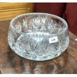 A very large cut glass trifle bowl