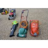 A Flymo Hover Vac 280 mower to/w 2000w garden blower and a Qualcast mower [p18072912 p18072910