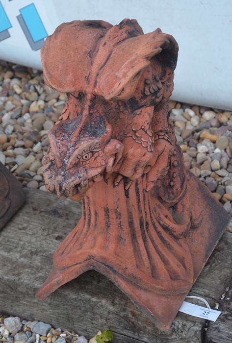 A large composite terracotta dragon ridge tile