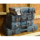 Three Makita plastic cases containing 240V SDS drill, cordless drill with charger - no battery,