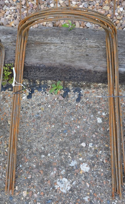 A set of ten medium curved garden plant frames