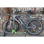 A Carrera Vengeance hardtail bike to/w Flite hardtail bike, Apollo hybrid bike and a micro-