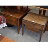 Two 19th century mahogany box commodes to/w an Edwardian mahogany Sutherland table, a walnut