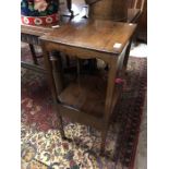 A 19th century mahogany two-tier night stand to/w polychrome floral toleware pail and coopered