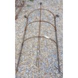 A pair of tall curved ballhead garden frames