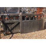 A pair of weathered hardwood classic style driveway gates, c/with fittings/mounts
