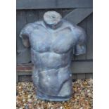 A bronze finish torso sculpture