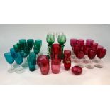 A collection of Victorian and later coloured glass