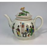 A First Period Worcester 'Chinese family' pattern teapot and cover