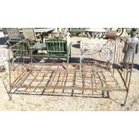 A wrought metal French single daybed frame