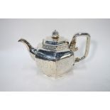 Victorian silver hexagonal teapot