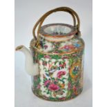 A 19th century Chinese Canton famille rose teapot and cover