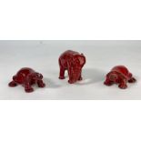 Bernard Moore - Three flambe glazed animals