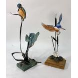 Two Danbury Mint porcelain and bronze bird sculptures by David Frye