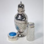 A Victorian silver sugar caster etc,