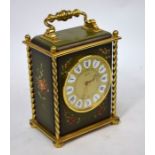 A Swiss movement 'Le Castel' carriage clock, decorated in the Regency style