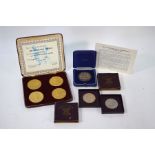 Cased set of four silver gilt 'Churchill Medals', etc.