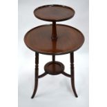 Edwardian mahogany staggered two tier revolving dumb waiter