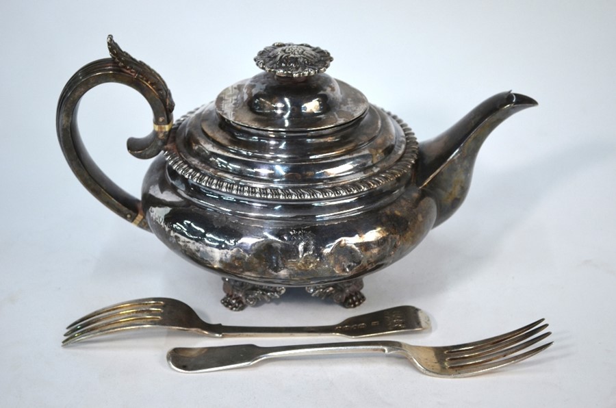 George IV silver teapot etc. - Image 3 of 3