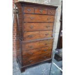 A Georgian mahogany chest on chest