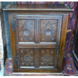 An antique oak cabinet