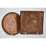 Arts & Crafts copper pin-dishes