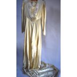 Vintage ivory silk satin wedding dress