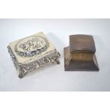 Victorian silver capstan inkwell etc.
