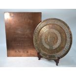 Benares silvered copper tray etc.