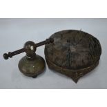 A Victorian brass circular footstool