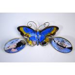 David Andersen - A Norwegian enamelled butterfly brooch with outstretched wings