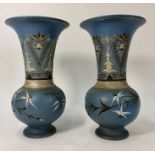 A pair of Doulton Lambeth Silicon Ware vases