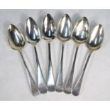Set of George III and other silver OEP tablespoons
