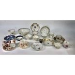 A collection of 18th century English porcelain tea and coffee wares