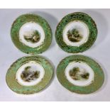 Four Victorian Staffordshire cabinet plates