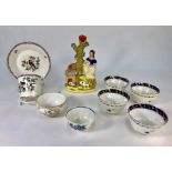 Victorian Staffordshire spill vase and other ceramics