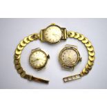 Lady's 9ct gold Eterna wristwatch and other gold watches