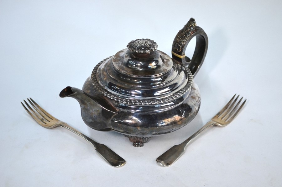 George IV silver teapot etc.